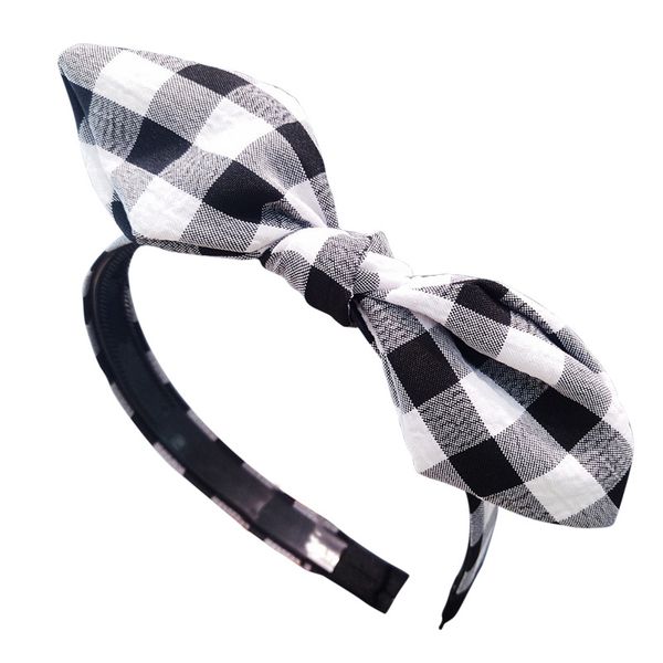 

симпатичные лук rabbit ears оголовье hairband для женщин девушки ткани печать plaid волос обруча диапазона аксессуары головной убор головной, Pink