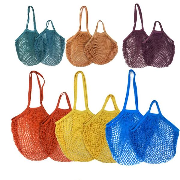 Einkaufstaschen Handtaschen Shopper Tote Früchte Einkaufstüte Mesh Netz gewebte Baumwolltaschen Gemüseschnur Organizer Wiederverwendbare Aufbewahrungstaschen B7640