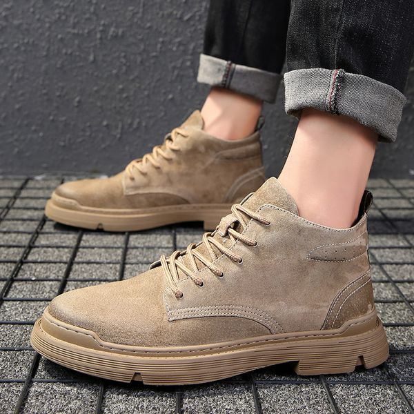 

new winter men's snow boots thick plush warm man ankle boots 2020 outdoor waterproof men winter sneakers lace-up men, Black