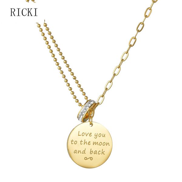 

pendant necklaces ricki classic design circle fantastic woman necklace stainless steel jewelry love gift, Silver