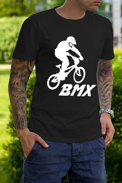 

fashion design rad bmx movie tyle biker jump t shirt print round neck man