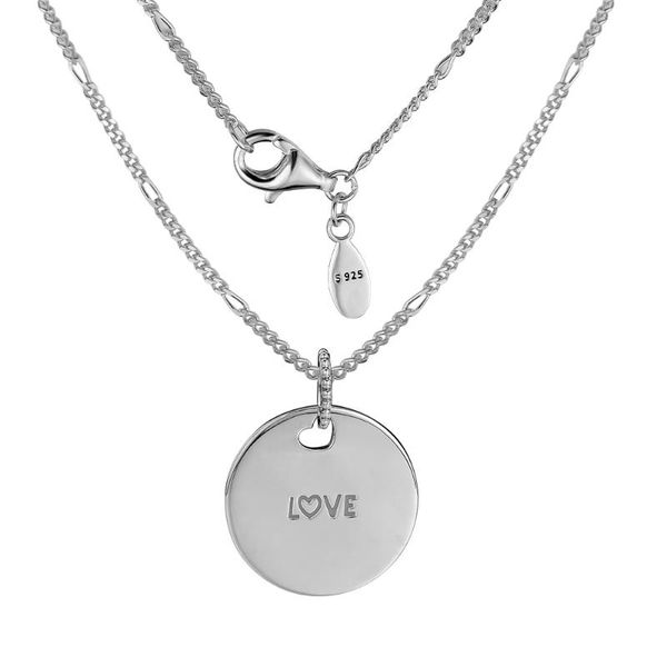 

necklace pendant jewelry 925 sterling silver love disc necklaces for women collares de moda kolye bijoux femme ing