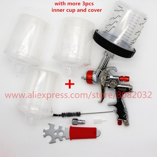 

professional spray guns pps type h/o quick cup, no cleaning cups gun 1.3mm air gravity feed paint set with nozzle