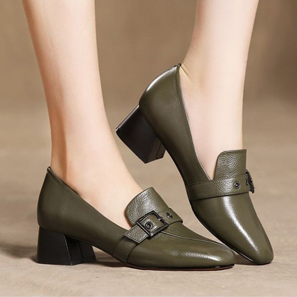 

marlisasa zapato negro tacon women fashion green round toe comfort spring slip on high heel shoes lady black heel pumps g6033