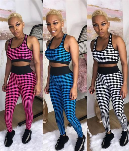 

20mh5013 autumn women sports skinny breast wrap print high elasticity two piece set and pants tracksuit sweatsuit outfits, Gray