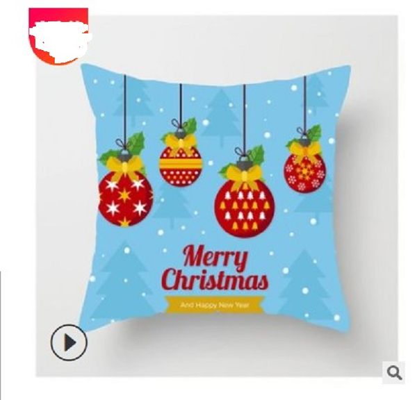 

2020 home textiles popular linen print pillow cover new christmas ball print pillow cover pillow case 45cm*45cm 012