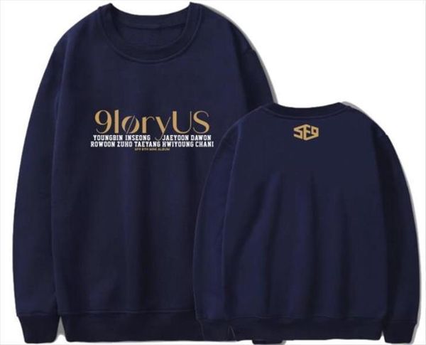 

kpop sf9 album 9loryus same all member names printing o neck hoodies pullover fleece sweatshirt 6 colors, Black
