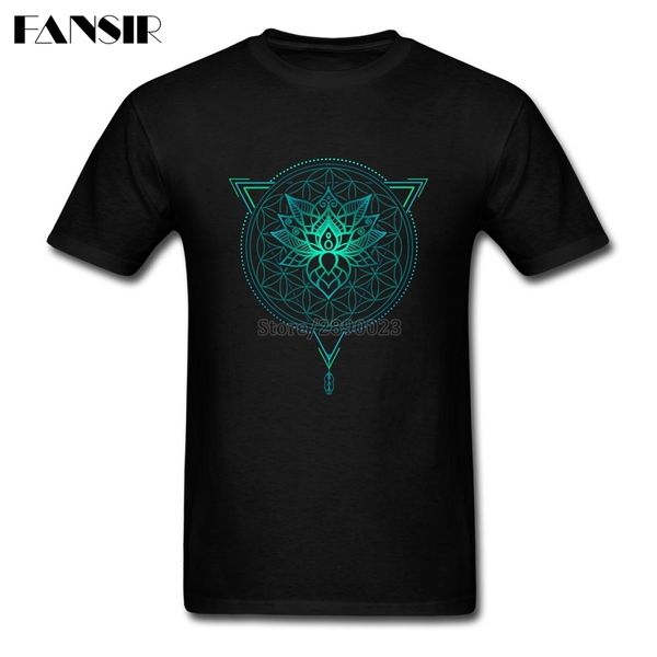 

xs-3xl lotus flower of life mandala classical style t shirt for men short sleeve o neck men t shirt team clothes