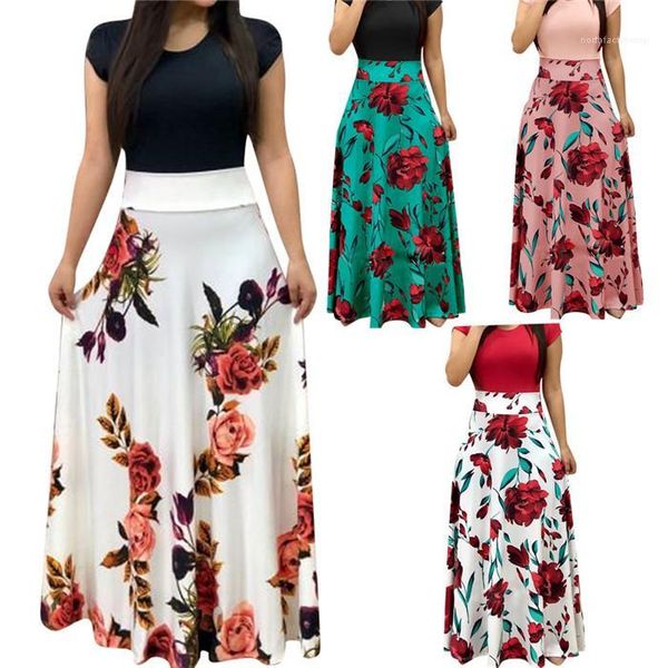

designer casual dress famale crew neck slim clothes women flora colorblock tshirt summer short sleeve various styles, Black;gray