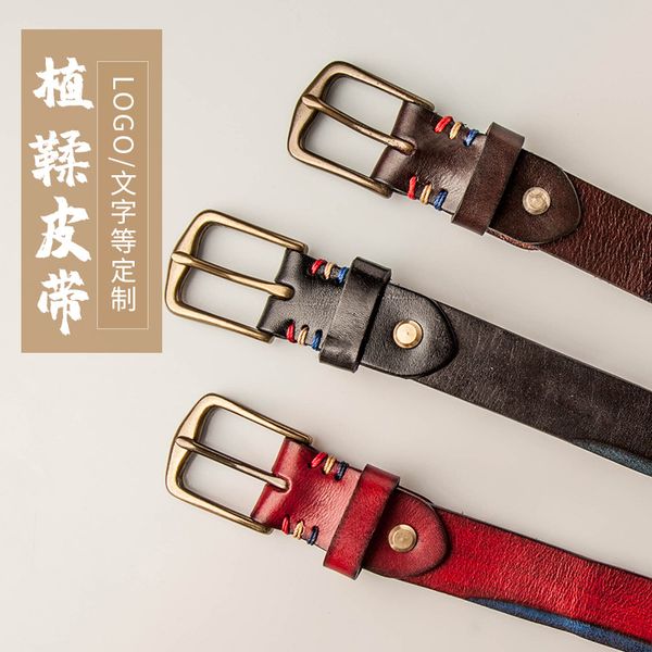 

ретро чистой меди круглые пряжки ручной работы пояса прекрасных дам чистая кожа простой дикий случайный ремень из натуральной кожи мужчины р, Black;brown