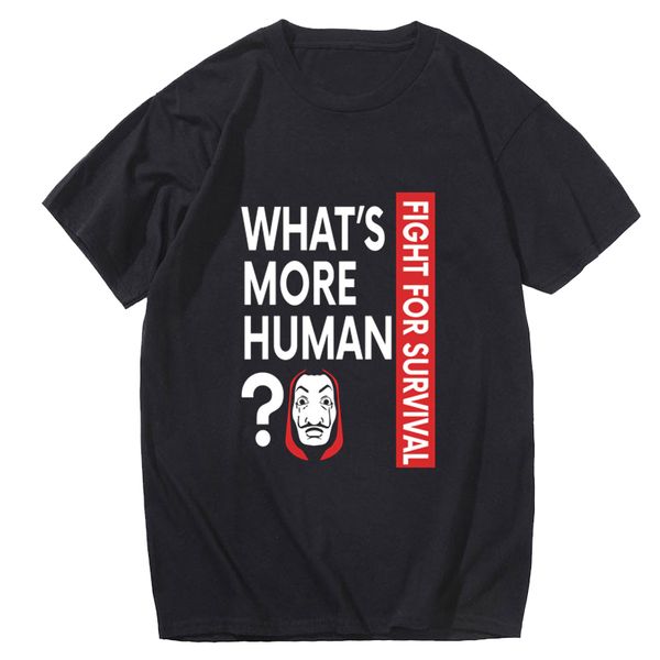 

fashion men letter printed money heist tees tv series tshirts men house of paper black t-shirt short sleeve funny t shirt