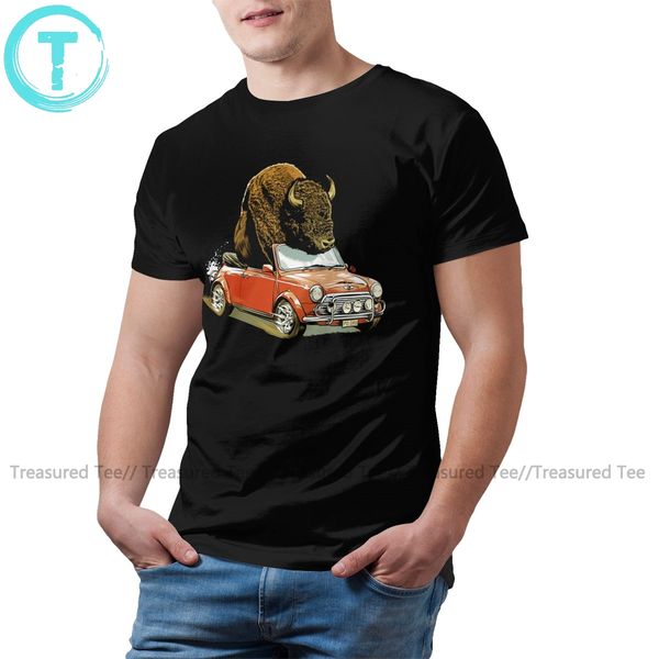 

bison t shirt bison in a mini t-shirt print men tee shirt fun 100 percent cotton classic big tshirt