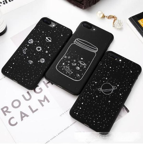 

fashion space phone case for iphone 6 6s 7 8 plus 5 5s se x cute case planet moon star back cover hard pc for iphone 7 8 6