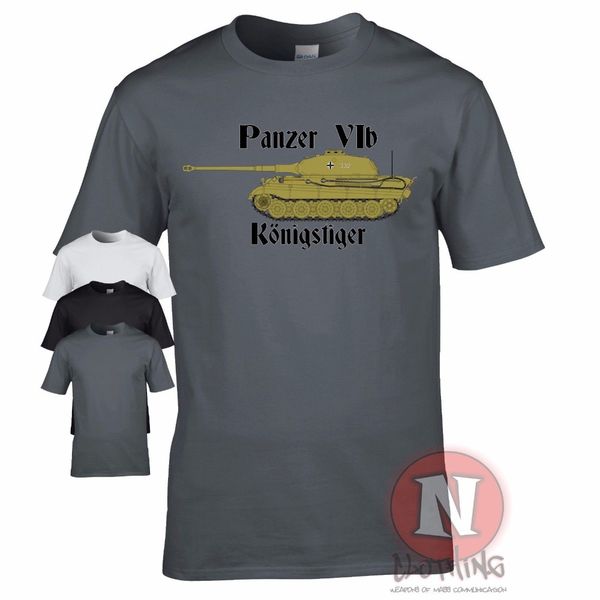 

2019 men short sleeve tshirt panzer 6b konigstiger tank ww2 german military t-shirt world of war tanks tee shirt