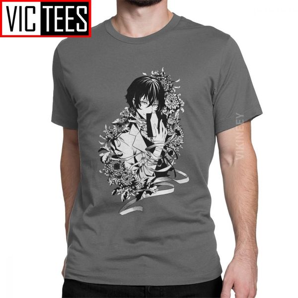 

dazai bungo stray dogs t-shirt for men cotton t shirt chuuya nakahara bungo bsd manga osamu new arrival
