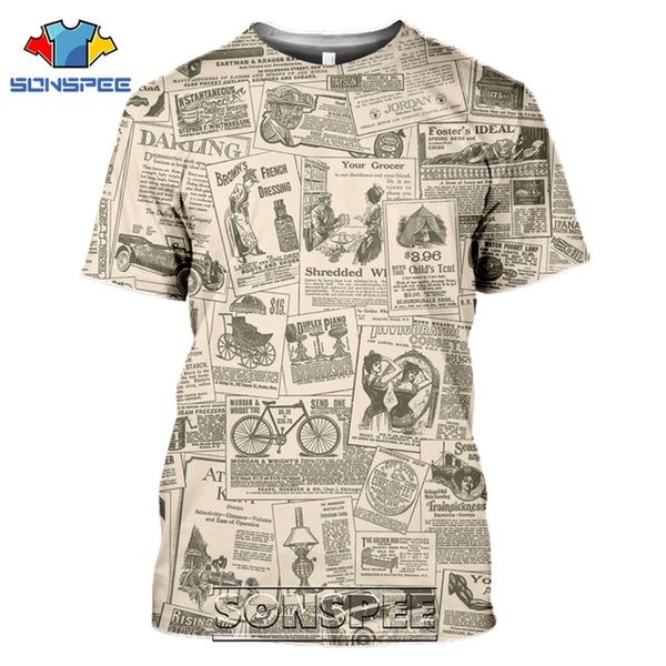 

old newspaper 3d print shirts graphic harajuku hentai men clothing