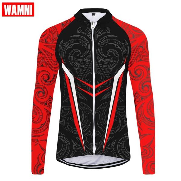 

wamni fashion women cycling jersey patchwork mountain bike dry slim 3d long sleeve mbt zipper blusas mujer de moda, Black;red