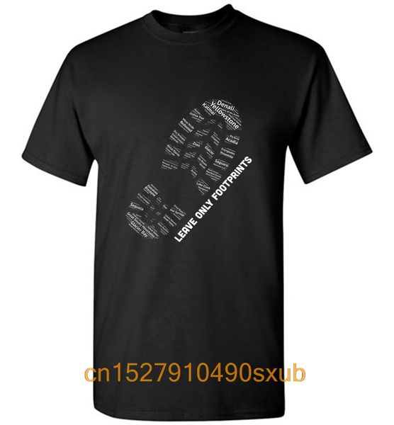

national parks boot print listing all national parks men t-shirt