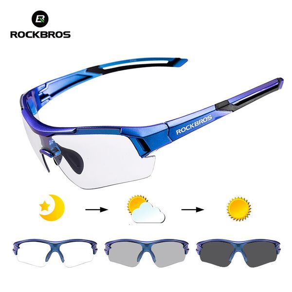 

rockbros pchromic cycling hiking uv400 sports sunglasses men women mtb glasses bicycle eyewear 5 styles, Silver