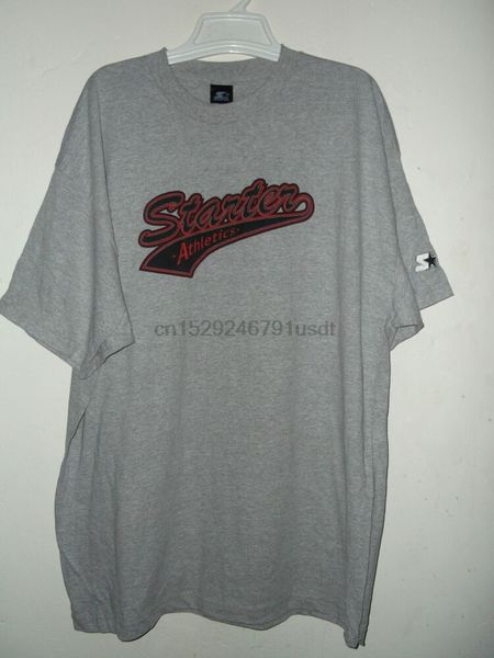 

new starter athletics t shirt xl heather gray starter screen print applique