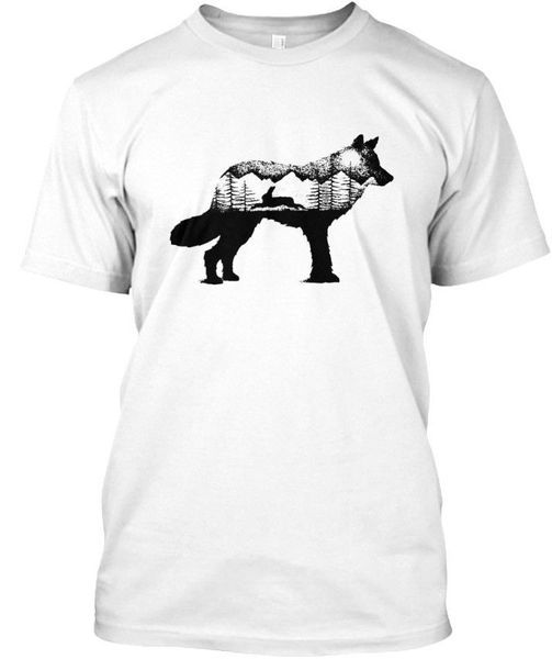 

2019 fashion round neck clothes wolf and rabbit in forest standard t-shirt summer tee shirt