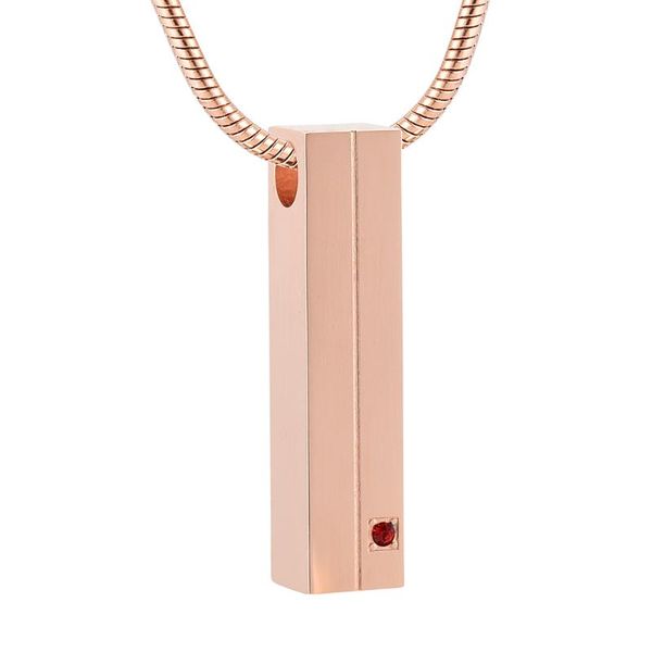 

chains ijd9581 stainless steel cremation rectangle crystal for ashes urn necklace memorial keepsake pendant jewelry, Silver