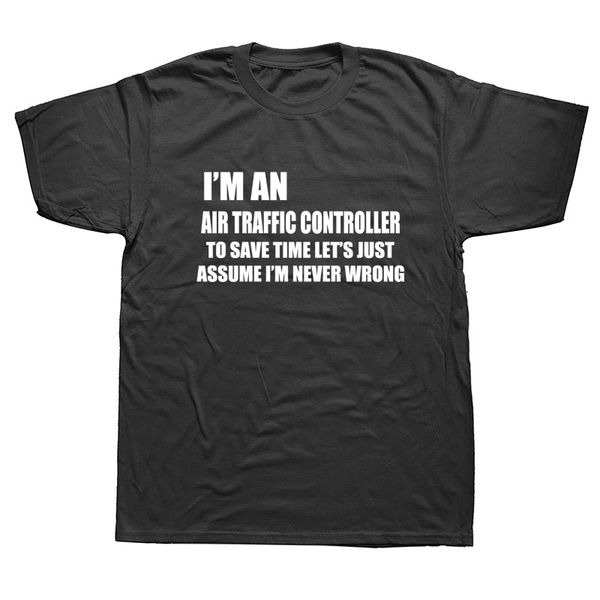 

я авиакомпании air traffic controller я никогда не ошибаемся футболка мужская с коротким рукавом крупногабаритные streetwear hip hop печатны