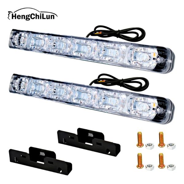 

1 пара drl led автомобилей дневные ходовые огни 6 светодиодов dc 12v авто противотуманные свет вождение лампы авто syling super bright для w