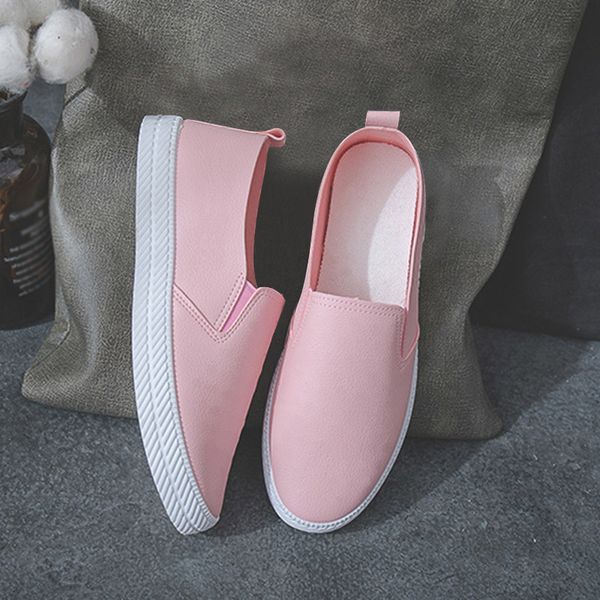 

2020 women's shoes candy color platform women loafers casual soft pu leather flat shoes slip on ladies fashion female footwear, Black