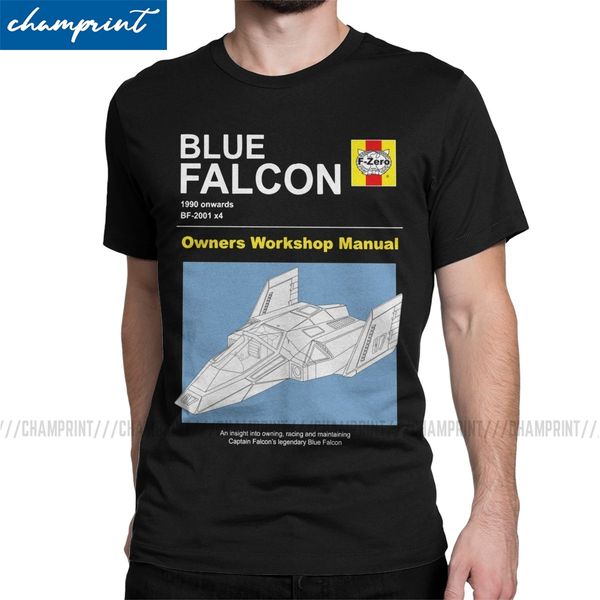 

men blue falcon owner's manual t shirt f-zero retro racing game cotton clothes novelty round neck tee shirt plus size t-shirt
