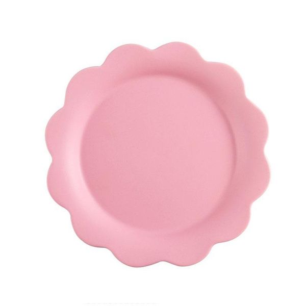 

beautiful flower shaped dinner plate 8.5 inch ceramic plates for wedding catering restaurant matt black white yellow pink blue