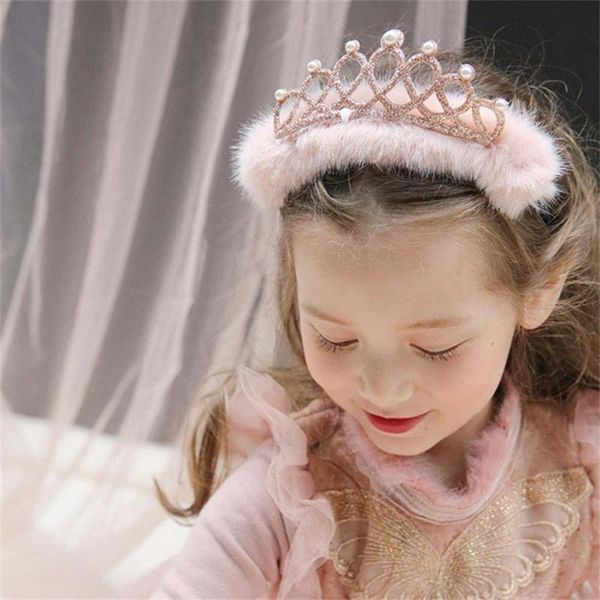 

hair accessories 1pc lovely kids girl gift festival party crown headband band headwear bow pearl hoop christmas birthday, Slivery;white