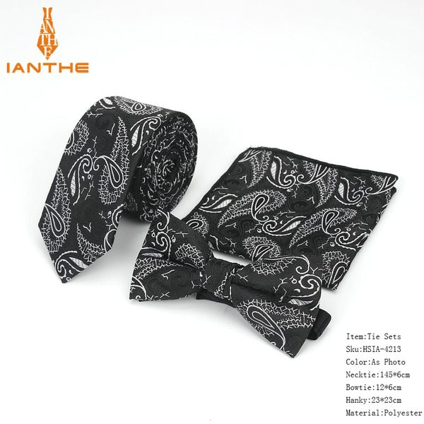 

3 pcs мужчины галстука набор боути тонкий галстука высокого качества конкретизируйте кожа да кости галстуки для мужчин галстук костюмы плато, Blue;purple