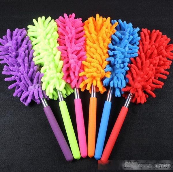 

new scalable clean duster car wash with dust brush mini stainless steel feather dusters brushes mixed colors