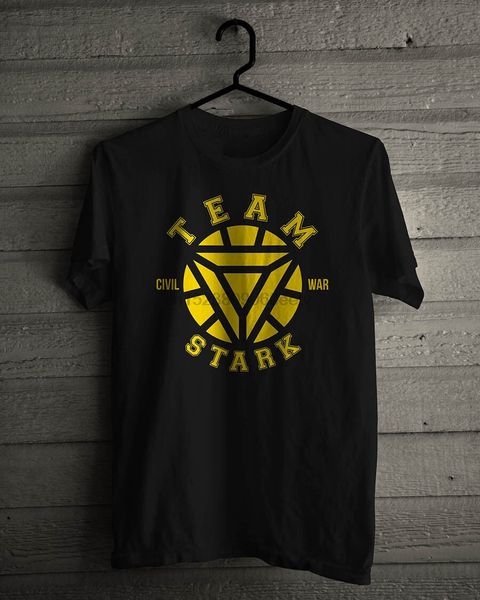 

new civil war team stark ironman side 02 cotton basic black t-shirt s-5xl