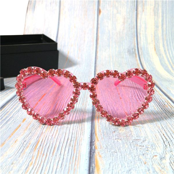 

sunglasses fshion candy colors women 2021 luxury rhinestone love sun glasses oversized pink shades for fml, White;black