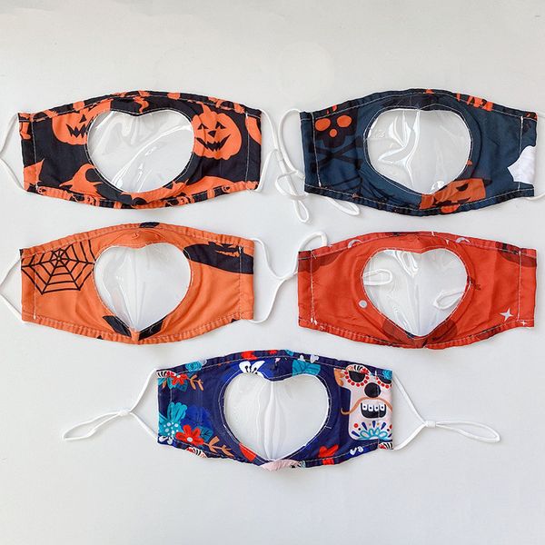 

halloween lip language visual mask cotton pumpkin design transparent lip part cotton masks visual mask face mask