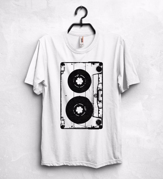 

2019 fashion summer retro casette caset logo t shirt 80s 90s 1980 1990 music walkman gift tee shirt