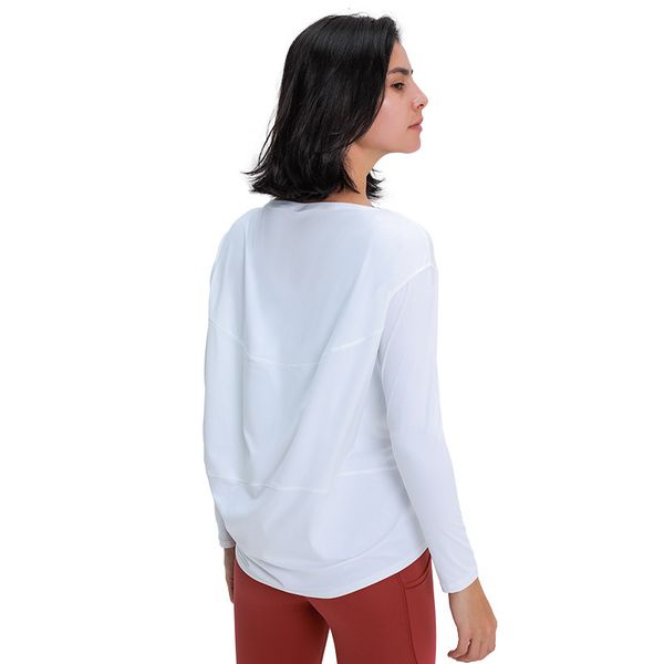 Ll-665 Top da donna da corsa Allentato a maniche lunghe Slim Ventilato Primavera Fit Camicia traspirante Donna Training Fiess Yoga Abbigliamento T-shirt Felpe con cappuccio Autunno