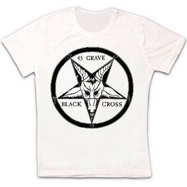 

45 grave black cross punk rock retro vintage hipster мужской тенниска 1884 новый мужской смешной tee shirt