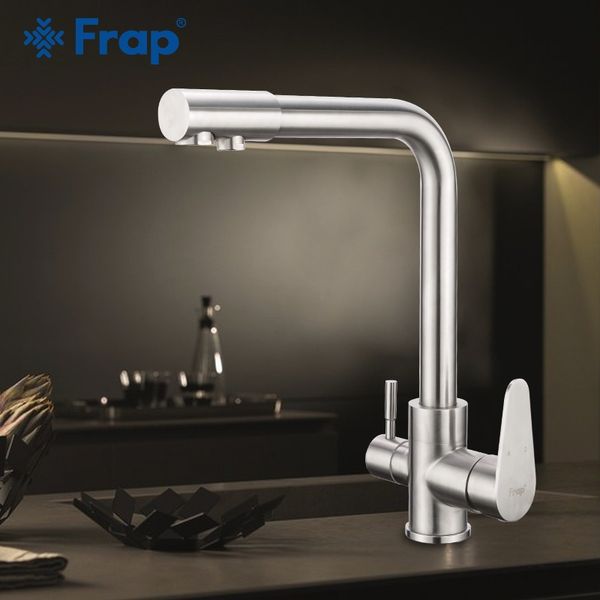 

frap classic kitchen faucet with filtered water 304 stainless steel water purifier dual handle drinking tap cold and f4348 t200424