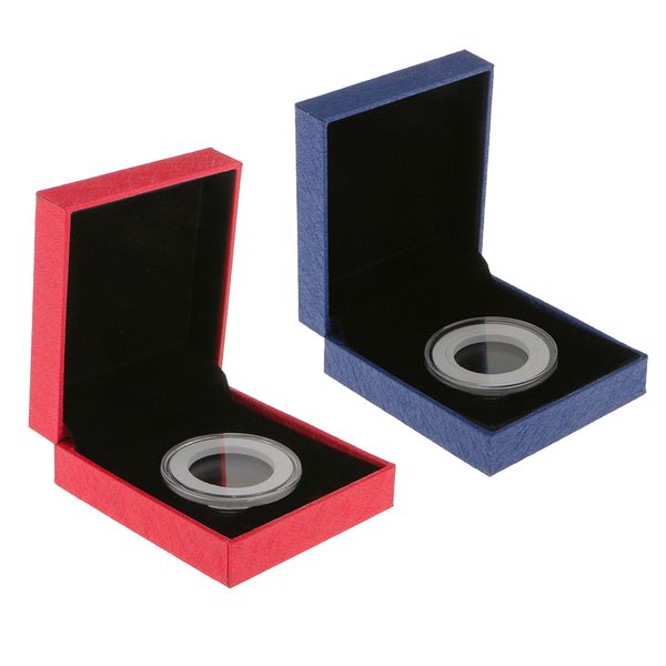 

2pc fancy single coins holder display for 38mm commemorative coins box case