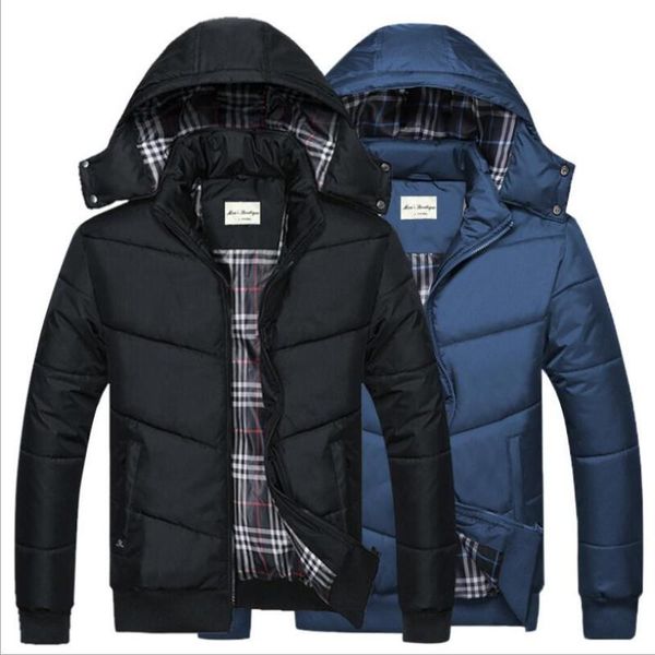 

men hooded winter coats outwear casual down jackets new fashion men slim warm parkas black winter jackets size 4xl