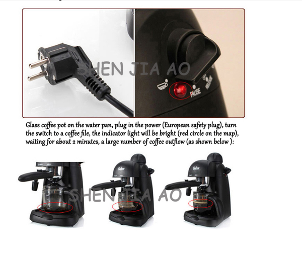 

1pc 220v 800w commercial / household semi-automatic italian coffee maker vessel coffee maker homemade cappuccino and so on