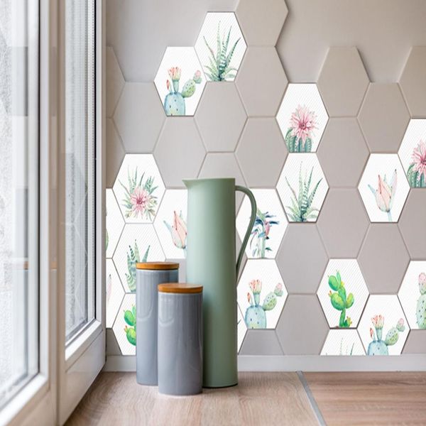 

10pieces hexagon mosaic stickers transfer for kitchen/bathroom tiles wall floor
