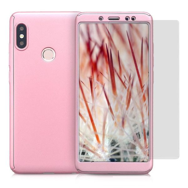 

3 in 1 shockproof 360 full body coverage protection hard case with tempered glass screen protector for redmi series note 5