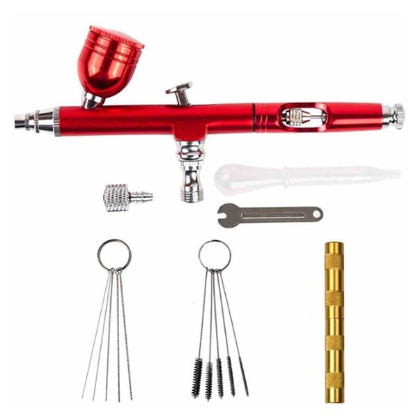 

7cc 0.3 nozzles airbrush with 11pcs set cleaning accessories cake decorating brushes for manicure air brush