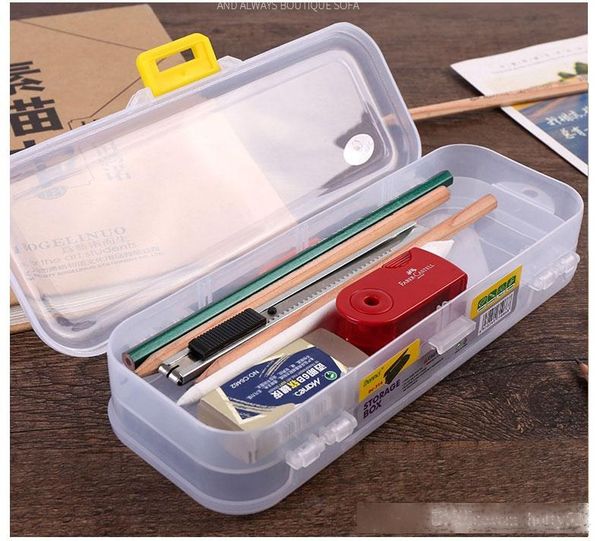 

4 styles new simple multi-function large capacity creative cute pencil case transparent sketch watercolor pen storage box holder