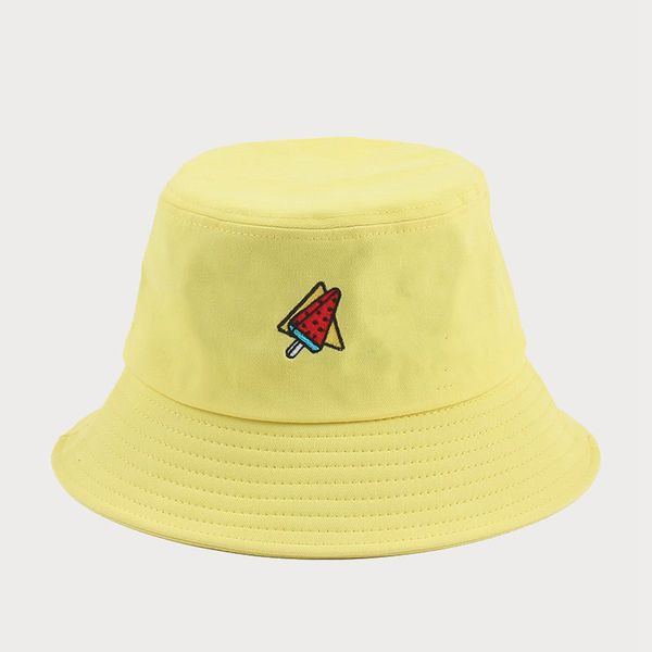 

bucket hat арбуз вышивка bucket hat женщины мода бич шлемы sun хлопок боб chapeau панама рыболов шляпы