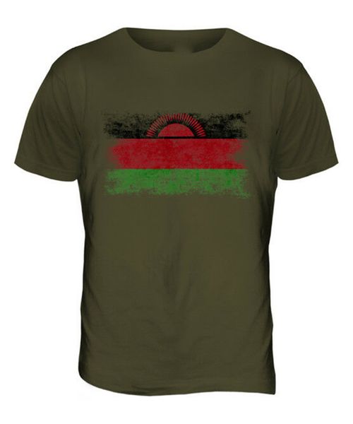 

malawi distressed flag mens t-shirt malawian shirt football jersey gift popular tee shirt